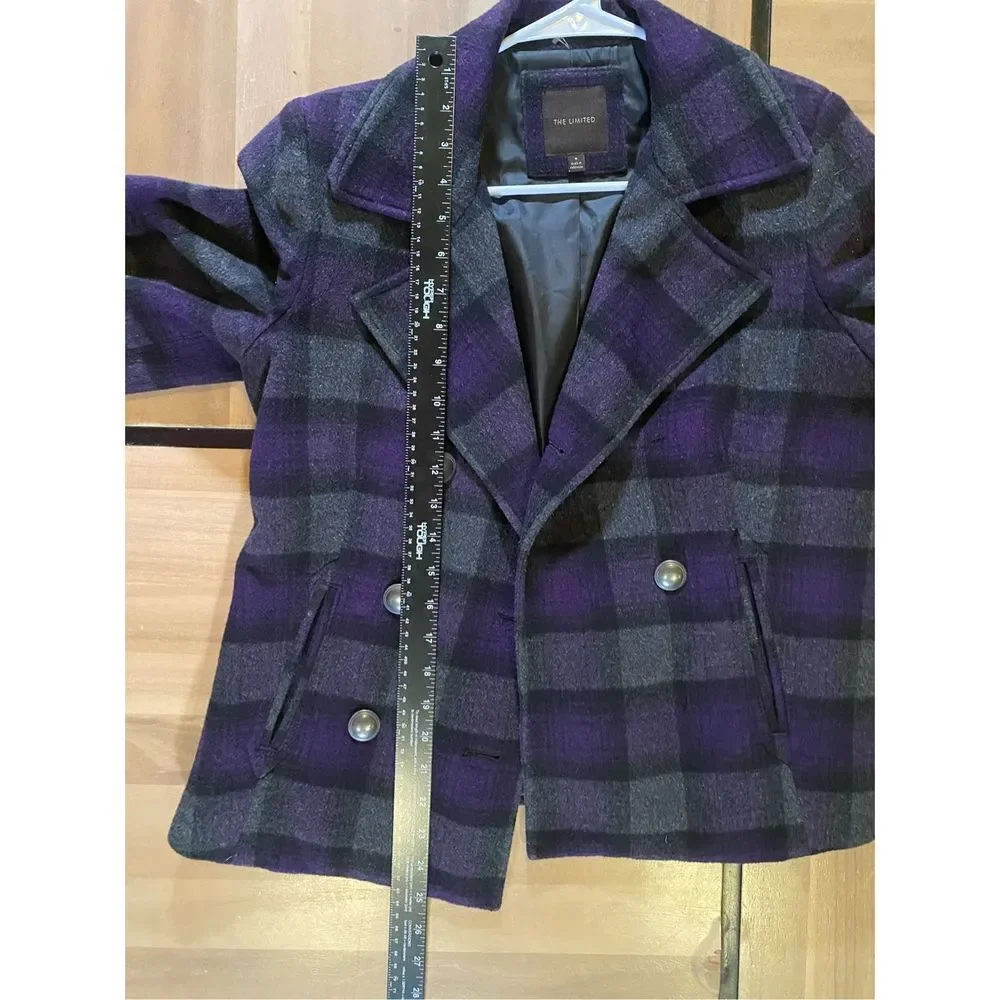 The Limited Purple Plaid Wool Coat‎ - Picture 7 of 7